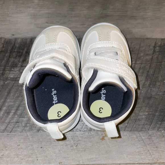 Carter's White and Navy Baby Sneakers - Picture 3 of 6